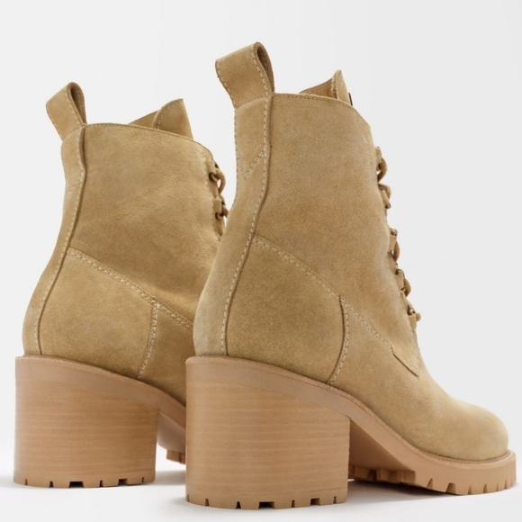 MAJE Suede Ankle Boots Beige Heel size 40 9.5 - Picture 6 of 8